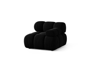 Canapea modulara neagra din catifea pentru 1 persoana Bellis Corner R Micadoni