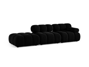 Canapea modulara neagra din catifea pentru 4 persoane Bellis Right Micadoni