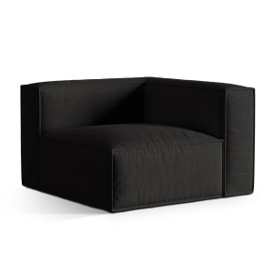 Canapea modulara neagra din textil pentru 1 persoana Nuria Right Liberty Micadoni