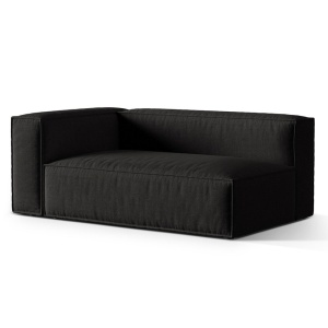 Canapea modulara neagra din textil pentru 3 persoane Nuria Left Structural Micadoni