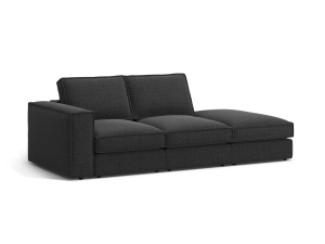 Canapea modulara neagra din textil pentru 3 persoane Pola Right Micadoni