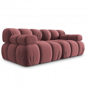 Canapea modulara roz din catifea pentru 2 persoane Bellis Micadoni