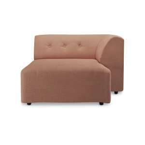 Canapea modulara roz din textil 160 cm Vint Right HKliving