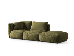 Canapea modulara verde deschis din catifea pentru 3 persoane Chris Left Micadoni
