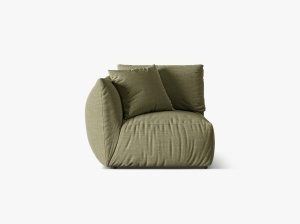 Canapea modulara verde deschis din textil pentru 1 persoana Chris Left Micadoni