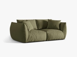 Canapea modulara verde deschis din textil pentru 3 persoane Chris Micadoni