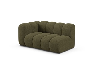 Canapea modulara verde din textil pentru 2 persoane Lupine Chenille Left Micadoni