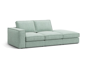 Canapea modulara verde menta din textil pentru 3 persoane Pola Right Micadoni