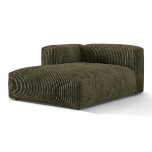 Canapea modulara verde muschi din textil pentru 1 persoana Martina T Corduroy Left Micadoni