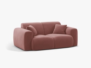 Canapea roz flamingo din catifea pentru 2 persoane Molino Casbla Micadoni