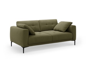 Canapea verde din catifea pentru 3 persoane Bemy Velvet Micadoni
