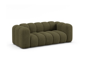 Canapea verde din textil pentru 2 persoane Lupine Chenille Micadoni