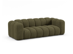 Canapea verde din textil pentru 3 persoane Lupine Chenille Micadoni