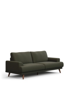 Canapea verde inchis din textil pentru 3 persoane Karin Chenille Kave Home
