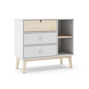 Comoda maro/alba din lemn 90 cm Estefania The Home Collection