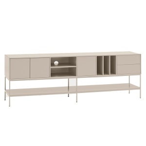 Comoda TV bej nisipiu din metal 220 cm Platt Teulat