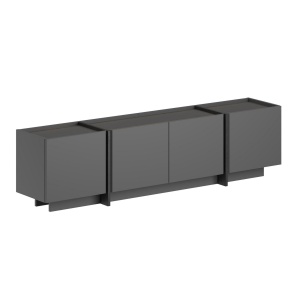 Comoda TV gri antracit/neagra 180 cm Lowen Nordure