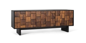 Comoda TV maro/neagra din lemn 160 cm Layer Giner y Colomer