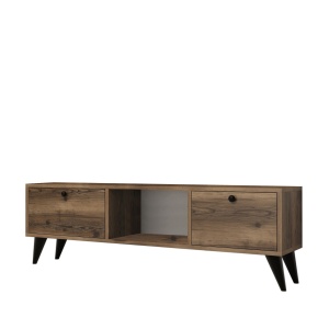 Comoda TV maro nuc/neagra 138 cm Serenat The Home Collection
