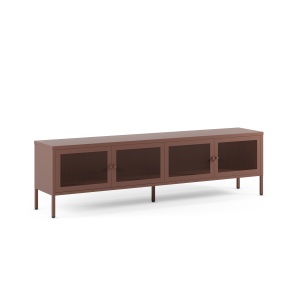 Comoda TV rosu burgund din metal 160 cm Fayna 4D The Home Collection