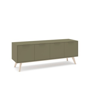 Comoda TV verde din lemn 140 cm Campus The Home Collection