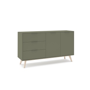 Comoda verde din lemn 140 cm Campus The Home Collection
