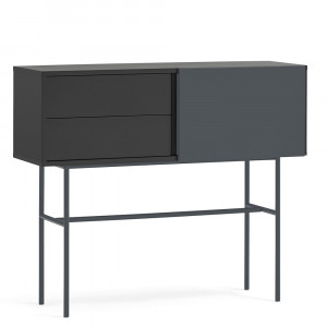 Consola gri antracit/neagra din metal 110 cm Nube Teulat