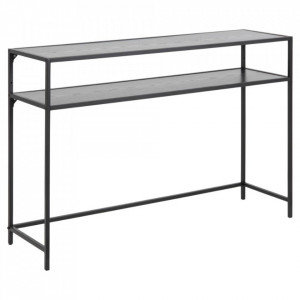 Consola neagra din metal 120 cm Seaford Ash Quiet Object