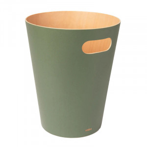 Cos de gunoi verde/maro din lemn 7,5 L Woodrow Umbra