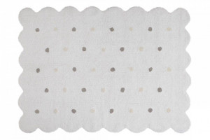 Covor dreptunghiular alb din bumbac pentru copii 120x160 cm Biscuit White Lorena Canals