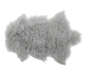 Covor gri din blana naturala de miel 50x90 cm Tibetan Lamb LifeStyle Home Collection
