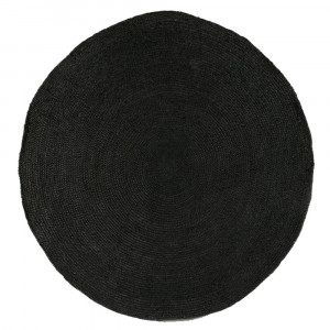 Covor negru din fibre naturale 200 cm Kingman Thai Natura