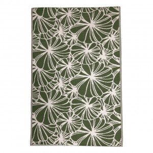 Covor reversibil pentru exterior verde/alb din fibre sintetice 150x243 cm Floral Esschert Design