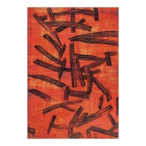 Covor rosu din fibre sintetice Kanji Ginger Chocolat Louis de Poortere (diverse dimensiuni)