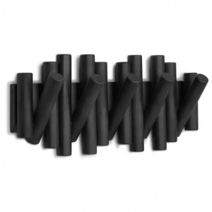 Cuier negru din lemn Picket Umbra