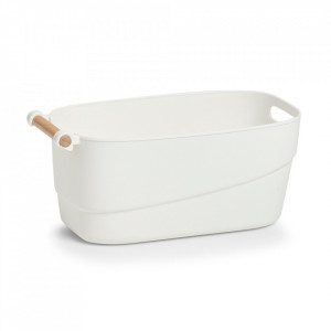 Cutie alba/maro din fibre sintetice Tia Medium Zeller