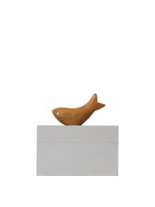 Cutie cu capac albastru deschis din lemn Harbour Ferm Living