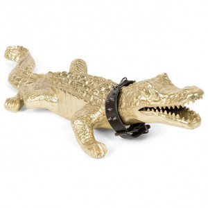 Decoratiune aurie din aluminiu si piele 20 cm So You Think You're A Star S Bold Monkey