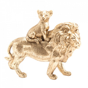 Decoratiune aurie din polirasina 23 cm Lion En Marche Amadeus