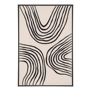 Decoratiune de perete crem/neagra din bumbac 60x90 cm Lipari House Nordic