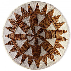 Decoratiune de perete maro/alb din fibre naturale 50 cm Aslei Thai Natura