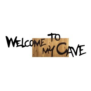 Decoratiune de perete maro/neagra din metal 39x128 cm Welcome To My Cave The Home Collection