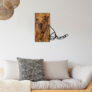 Decoratiune de perete maro/neagra din metal 58x65 cm Cat The Home Collection