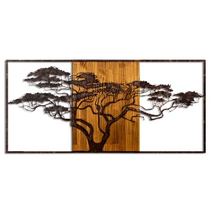 Decoratiune de perete multicolora din metal 70x147 cm Acacia Tree The Home Collection