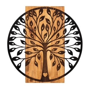 Decoratiune de perete neagra/maro din metal 56x58 cm Zehre The Home Collection