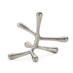 Decoratiune din metal argintiu 21 cm Elijah Thai Natura