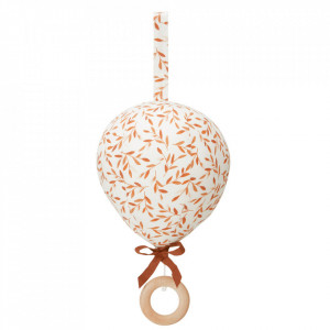 Decoratiune muzicala suspendabila din bumbac organic Balloon Caramel Leaves Cam Cam