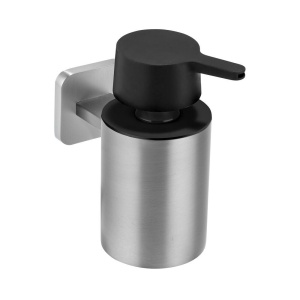 Dispenser sapun lichid argintiu/negru din metal 200 ml Porto Wenko