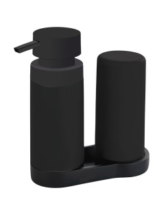 Dispenser sapun lichid negru din plastic 250 ml Squeez Station Wenko