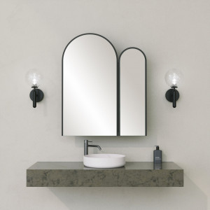 Dulap cu oglinda pentru baie negru Classe The Home Collection